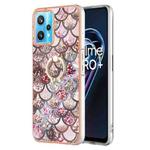 For OPPO Realme 9 Pro+ 5G Electroplating IMD TPU Phone Case with Ring(Pink Scales)