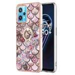 For OPPO Realme 9 Pro 5G Electroplating IMD TPU Phone Case with Ring(Pink Scales)