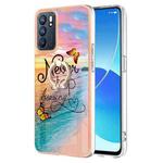 For OPPO Reno6 5G Electroplating IMD TPU Phone Case with Ring(Dream Butterfly)