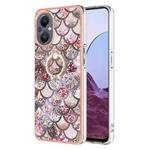 For OnePlus N20 5G Electroplating IMD TPU Phone Case with Ring(Pink Scales)