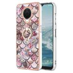 For Nokia G20 / G10 Electroplating IMD TPU Phone Case with Ring(Pink Scales)