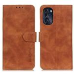 For Motorola Moto G 5G 2022 KHAZNEH Retro Texture Horizontal Flip Leather Phone Case(Brown)