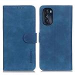 For Motorola Moto G 5G 2022 KHAZNEH Retro Texture Horizontal Flip Leather Phone Case(Blue)