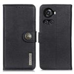 For OnePlus ACE/10R KHAZNEH Cowhide Texture Leather Phone Case(Black)