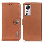 For Xiaomi 12 Lite KHAZNEH Cowhide Texture Leather Phone Case(Brown)