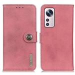 For Xiaomi 12 Lite KHAZNEH Cowhide Texture Leather Phone Case(Pink)