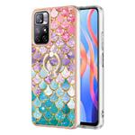 For Xiaomi Redmi Note 11 China Electroplating IMD TPU Phone Case with Ring(Colorful Scales)