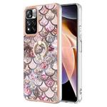 For Xiaomi Redmi Note 11 Pro China Electroplating IMD TPU Phone Case with Ring(Pink Scales)