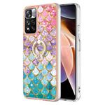 For Xiaomi Redmi Note 11 Pro China Electroplating IMD TPU Phone Case with Ring(Colorful Scales)
