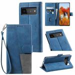 For Google Pixel 7 Pro 5G Splicing Leather Phone Case(Blue)