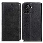 For OnePlus ACE/10R Magnetic Crazy Horse Texture Horizontal Flip Leather Phone Case(Black)