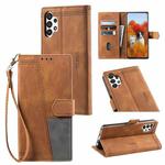 For Samsung Galaxy A32 4G Splicing Leather Phone Case(Brown)