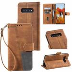 For Samsung Galaxy S10 Splicing Leather Phone Case(Brown)