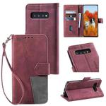 For Samsung Galaxy S10 Splicing Leather Phone Case(Red)