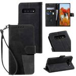 For Samsung Galaxy S10+ Splicing Leather Phone Case(Black)