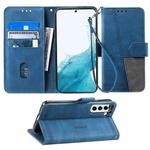 For Samsung Galaxy S22+ 5G Splicing Leather Phone Case(Blue)