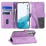 For Samsung Galaxy S22+ 5G Splicing Leather Phone Case(Purple)