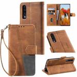 For Samsung Galaxy A50 Splicing Leather Phone Case(Brown)