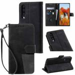 For Samsung Galaxy A50 Splicing Leather Phone Case(Black)