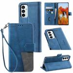 For Samsung Galaxy F23 / M23 Splicing Leather Phone Case(Blue)