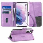 For Samsung Galaxy S21+ 5G Splicing Leather Phone Case(Purple)