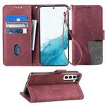 For Samsung Galaxy S22 5G Splicing Leather Phone Case(Red)