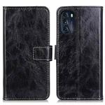 For Motorola Moto G 5G 2022 Retro Crazy Horse Texture Horizontal Flip Leather Phone Case(Black)