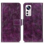 For Xiaomi 12 Lite Retro Crazy Horse Texture Horizontal Flip Leather Phone Case(Purple)