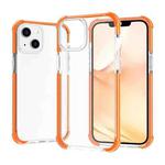 For iPhone 14 Acrylic Four Corners Shockproof Phone Case (Transparent Orange)