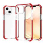 For iPhone 14 Acrylic Four Corners Shockproof Phone Case (Transparent Red)