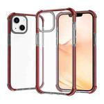 For iPhone 14 Plus Acrylic Four Corners Shockproof Phone Case  (Black Red)