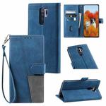 For Xiaomi Redmi 9 Splicing Leather Phone Case(Blue)