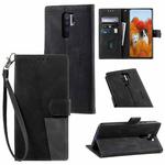 For Xiaomi Redmi 9 Splicing Leather Phone Case(Black)