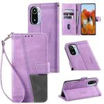 For Xiaomi Redmi K40 Splicing Leather Phone Case(Purple)