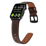 Retro Leather Watch Band For Apple Watch Series 8&7 41mm / SE 2&6&SE&5&4 40mm / 3&2&1 38mm(Dark Brown)