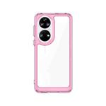 For Huawei P50 Colorful Series Acrylic + TPU Phone Case(Transparent Pink)