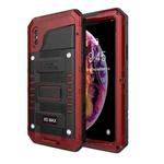 For iPhone XS Max Metal + Silicone Phone Case with Screen Protector(Red)