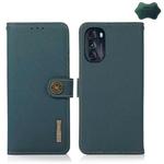 For Motorola Moto G 2022 5G KHAZNEH Custer Genuine Leather RFID Phone Case(Green)