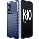 For OPPO K10 Pro Carbon Fiber Texture Shockproof TPU Case(Blue)