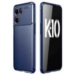 For OPPO K10 Carbon Fiber Texture Shockproof TPU Case(Blue)