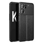 For OPPO K10 Litchi Texture TPU Shockproof Case(Black)