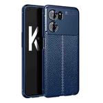 For OPPO K10 Litchi Texture TPU Shockproof Case(Blue)