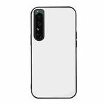 For Sony Xperia 1 IV Accurate Hole Two-color Litchi Texture PU Phone Case(White)