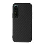 For Sony Xperia 1 IV Accurate Hole Carbon Fiber Texture Shockproof Case(Black)
