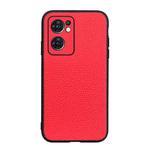 For OPPO Reno7 5G International Accurate Hole Genuine Leather Phone Case(Red)