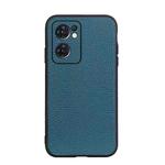 For OPPO Reno7 5G International Accurate Hole Genuine Leather Phone Case(Green)