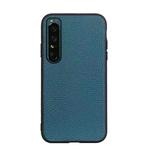 For Sony Xperia 1 IV Accurate Hole Genuine Leather Phone Case(Green)