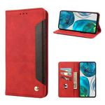 For Motorola Moto G52 Skin Feel Splicing Leather Phone Case(Red)