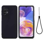 For Samsung Galaxy A23 4G / 5G Pure Color Liquid Silicone Shockproof Phone Case(Black)