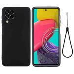 For Samsung Galaxy M33 5G Pure Color Liquid Silicone Shockproof Phone Case(Black)